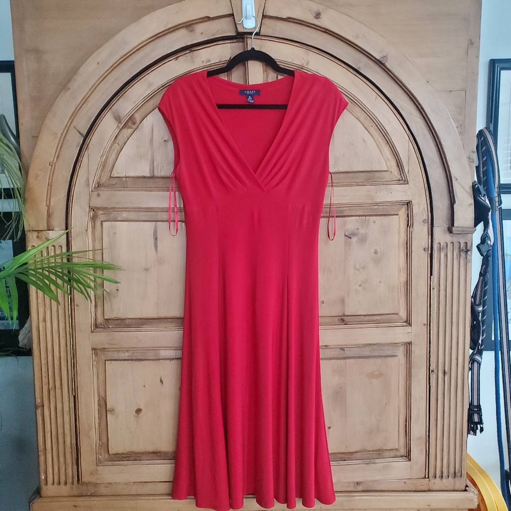 Chaps Red Sleeveless Dress Size M